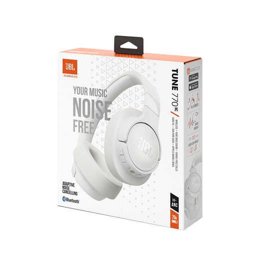 JBL Tune 770NC - White - Adaptive Noise Cancelling Wireless Over-Ear Headphones - Detailshot 10